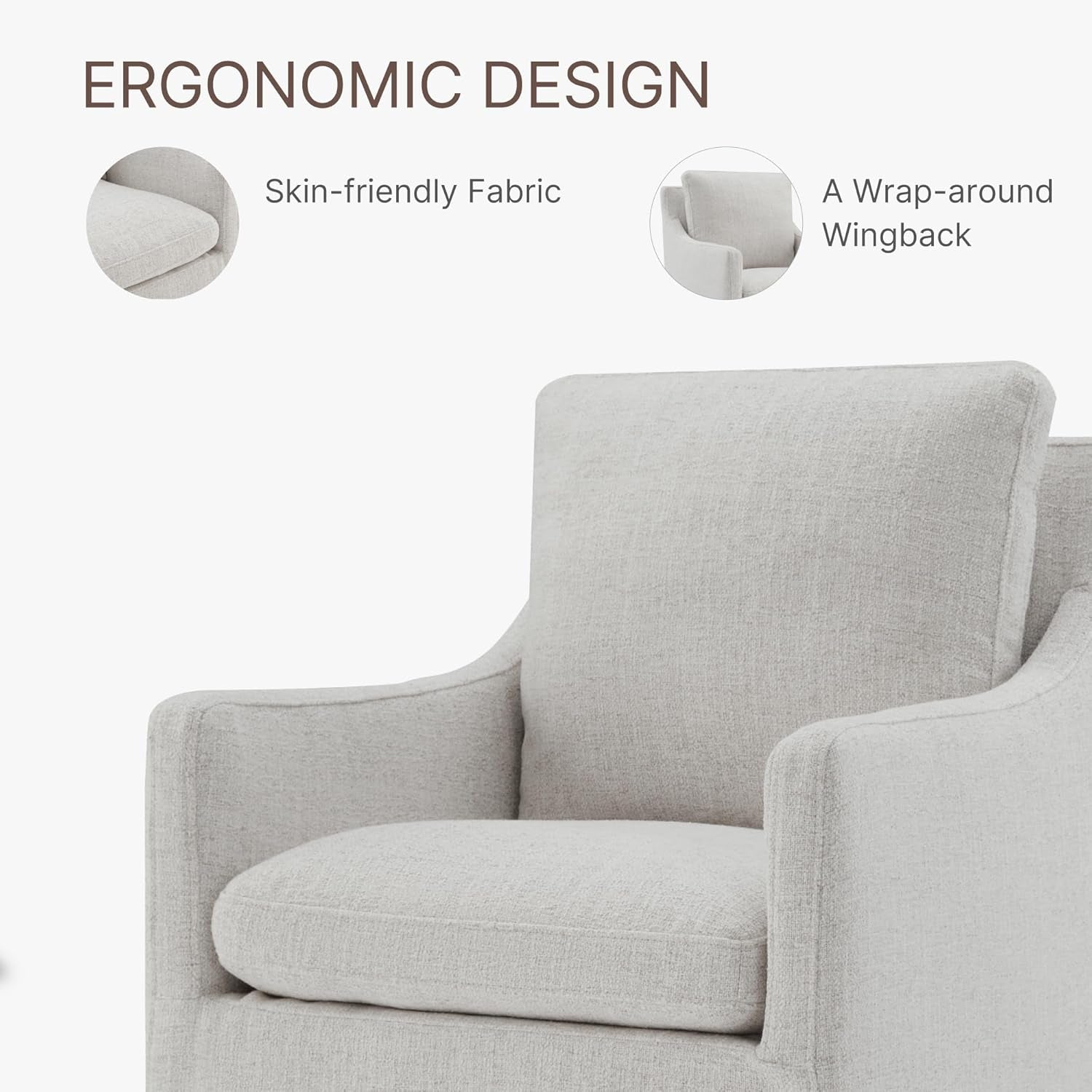 Upholstered Dining Chairs with Casters No Assembly Modern Accent Armchair with Rollers for Diningroom Bedroom Livingroom Reading Room,2 Pcs,Linen - Zayd’s Department Store