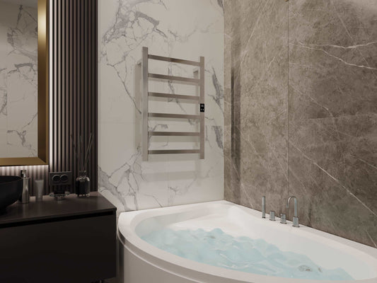 Topdattion Luxury Electric Towel Warmer | Thin 6-Bar Design | Modern Stainless-Steel Finish - Zayd’s Department Store