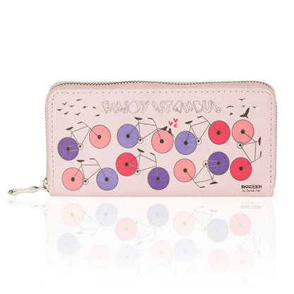 BiggDesign Bicycle Patterned Pink Wallet - Zayd’s Department Store