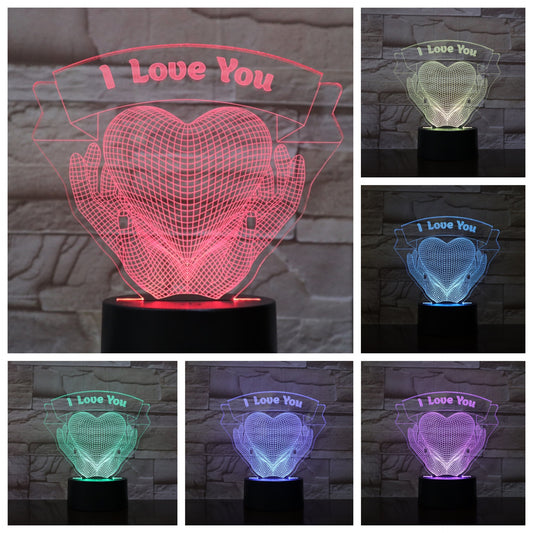 Valentines Day Gift Hands Holding Love 3D Night Light - Zayd’s Department Store