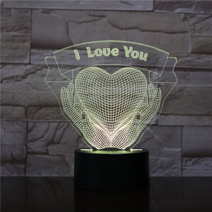 Valentines Day Gift Hands Holding Love 3D Night Light - Zayd’s Department Store