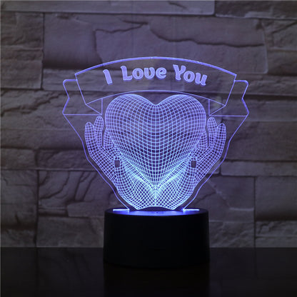 Valentines Day Gift Hands Holding Love 3D Night Light - Zayd’s Department Store