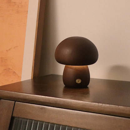 INS Wooden Cute Mushroom LED Night Light With Touch Switch Bedside Table Lamp For Bedroom Childrens Room Sleeping Night Lamps Home Decor - Zayd’s Department Store