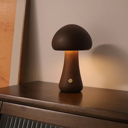 INS Wooden Cute Mushroom LED Night Light With Touch Switch Bedside Table Lamp For Bedroom Childrens Room Sleeping Night Lamps Home Decor - Zayd’s Department Store