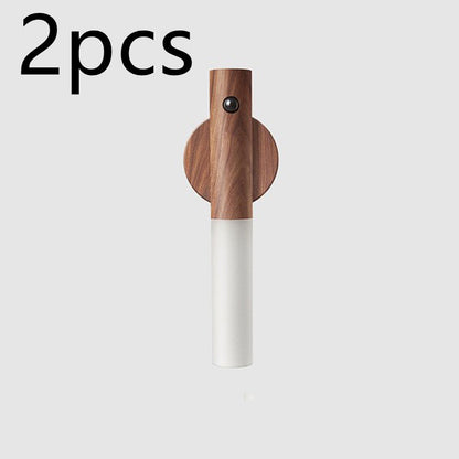 Auto LED USB Magnetic Wood Wireless Night Light Corridors Porch Lights PIR Motion Sensor Wall Light Cabinet Lamp - Zayd’s Department Store