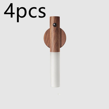 Auto LED USB Magnetic Wood Wireless Night Light Corridors Porch Lights PIR Motion Sensor Wall Light Cabinet Lamp - Zayd’s Department Store