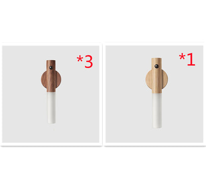Auto LED USB Magnetic Wood Wireless Night Light Corridors Porch Lights PIR Motion Sensor Wall Light Cabinet Lamp - Zayd’s Department Store
