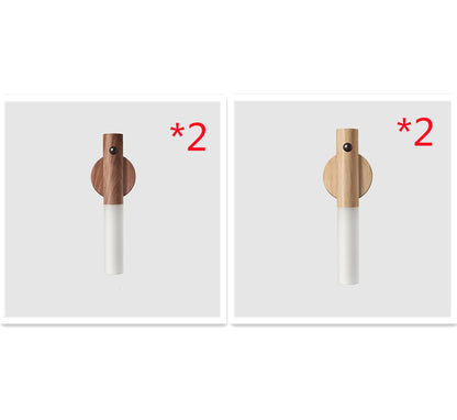 Auto LED USB Magnetic Wood Wireless Night Light Corridors Porch Lights PIR Motion Sensor Wall Light Cabinet Lamp - Zayd’s Department Store