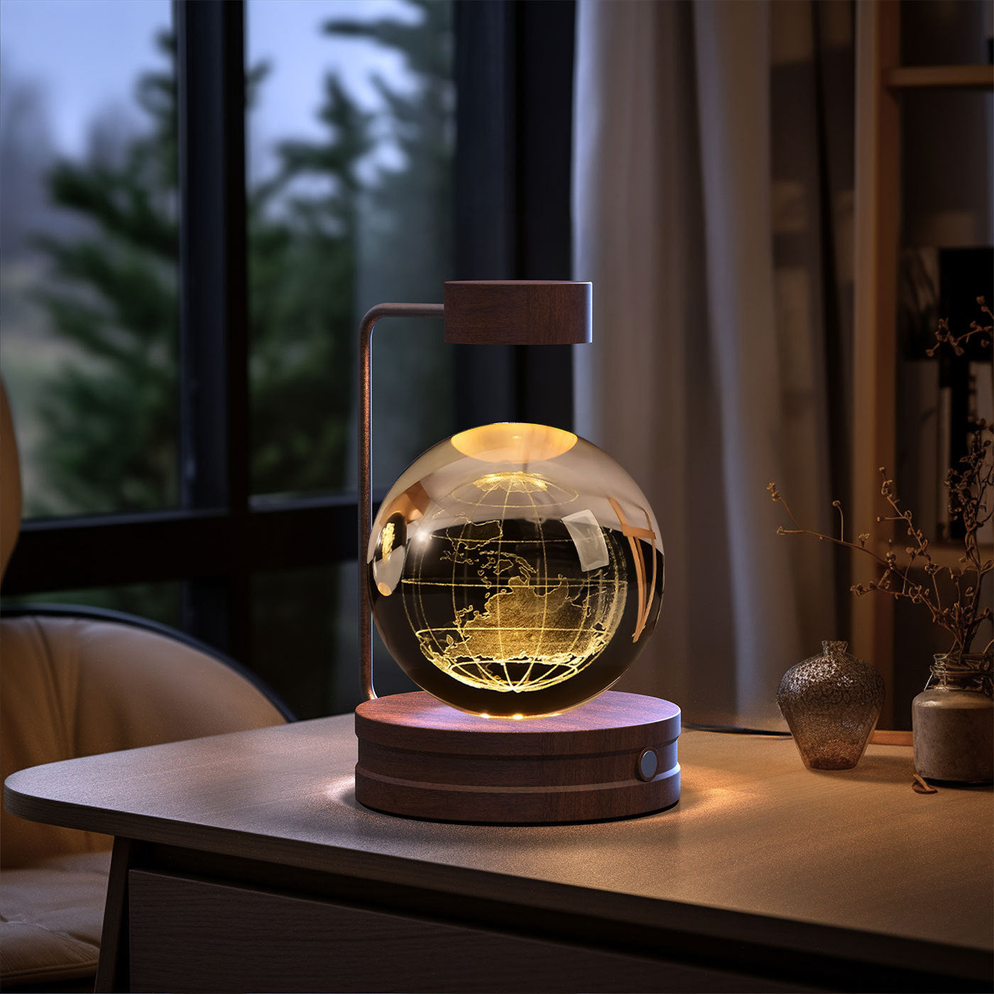 Crystal Ball Cosmic Dinosaur Indoor Night Light USB Power Warm Bedside Light Birthday Gift Night Lamp - Zayd’s Department Store