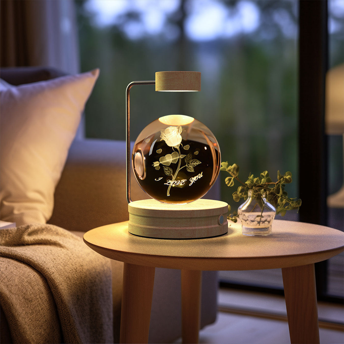 Crystal Ball Cosmic Dinosaur Indoor Night Light USB Power Warm Bedside Light Birthday Gift Night Lamp - Zayd’s Department Store