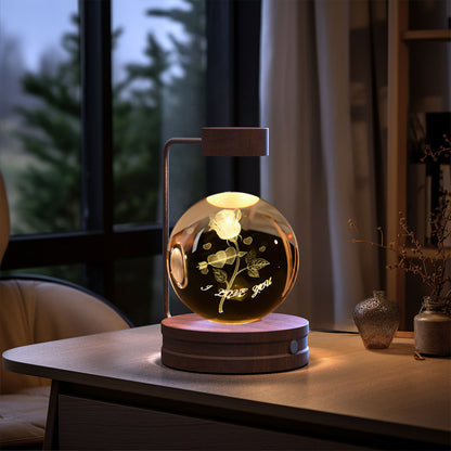 Crystal Ball Cosmic Dinosaur Indoor Night Light USB Power Warm Bedside Light Birthday Gift Night Lamp - Zayd’s Department Store
