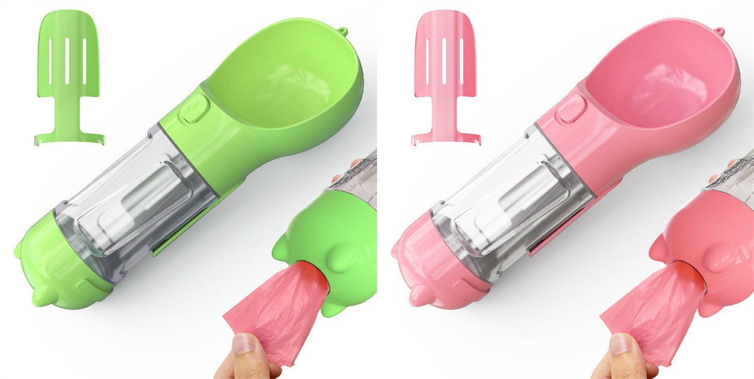 Pet Water Bottle Feeder Bowl Garbage Bag Storage Portable Pet Outdoor Travel 3 In 1 Dog Water Bottle - Zayd’s Department Store