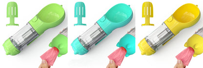 Pet Water Bottle Feeder Bowl Garbage Bag Storage Portable Pet Outdoor Travel 3 In 1 Dog Water Bottle - Zayd’s Department Store