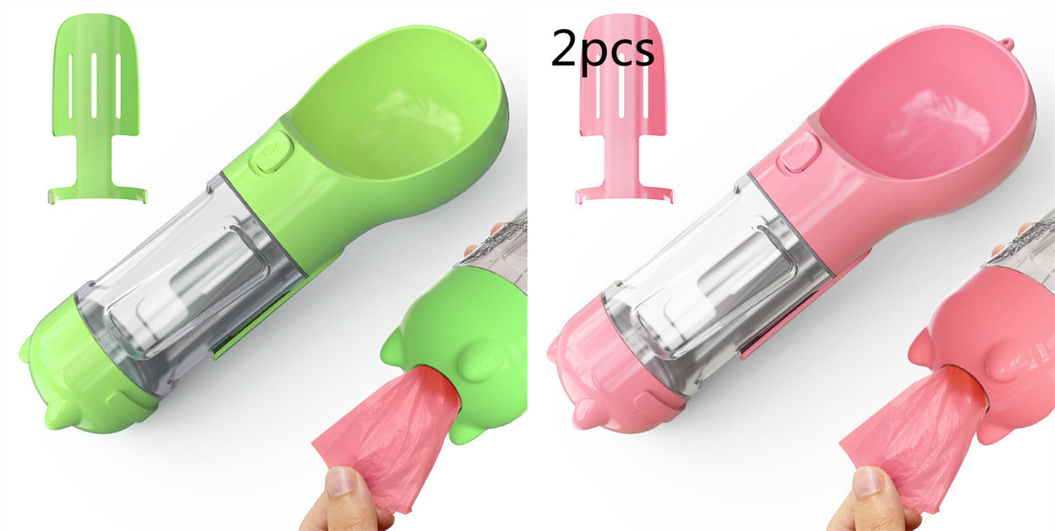Pet Water Bottle Feeder Bowl Garbage Bag Storage Portable Pet Outdoor Travel 3 In 1 Dog Water Bottle - Zayd’s Department Store