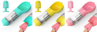 Pet Water Bottle Feeder Bowl Garbage Bag Storage Portable Pet Outdoor Travel 3 In 1 Dog Water Bottle - Zayd’s Department Store