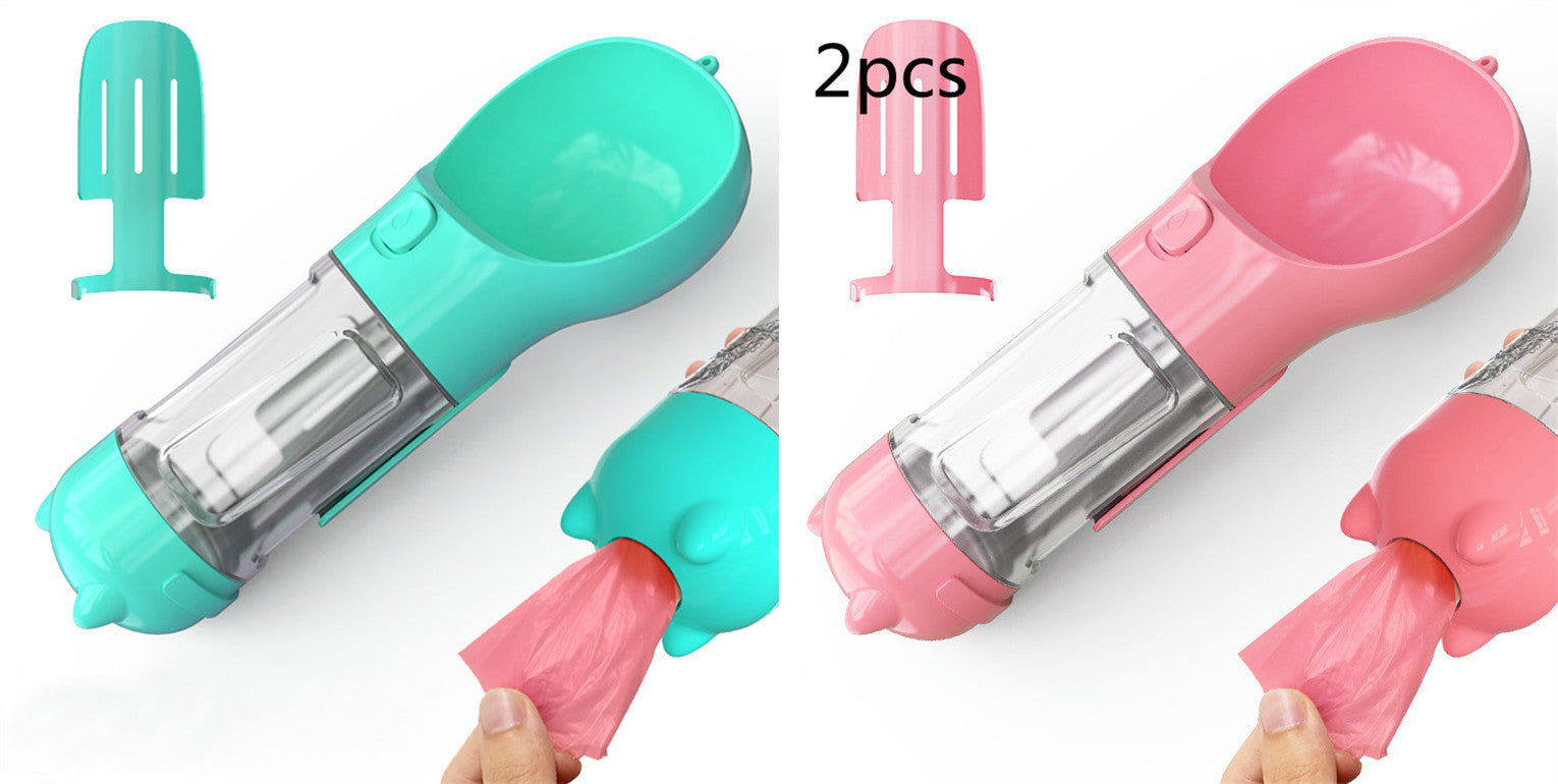 Pet Water Bottle Feeder Bowl Garbage Bag Storage Portable Pet Outdoor Travel 3 In 1 Dog Water Bottle - Zayd’s Department Store