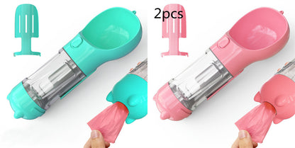 Pet Water Bottle Feeder Bowl Garbage Bag Storage Portable Pet Outdoor Travel 3 In 1 Dog Water Bottle - Zayd’s Department Store
