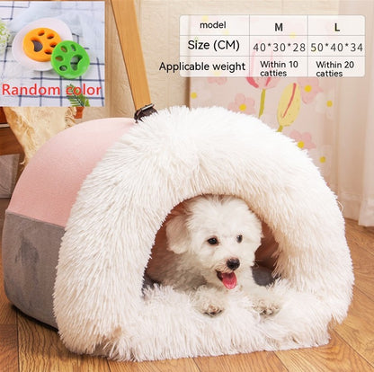 New Splice Portable Pet Nest Portable Autumn And Winter Warm Dog Nest Moisture-proof Long Fur Cat Nest Cross Border Pet Nest - Zayd’s Department Store