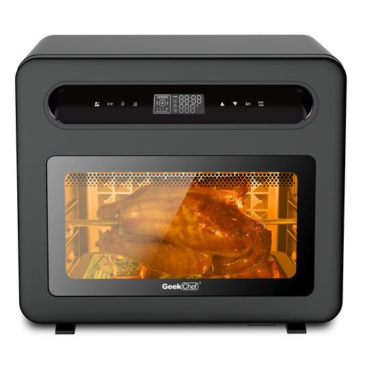 Geek Chef Steam Air Fryer Toast Oven Combo , 26 QT Steam Convection Oven Countertop , 50 Cooking Presets, With 6 Slice Toast, 12 In Pizza, Black Stainless Steel. Prohibited From Listing On Amazon - Zayd’s Department Store