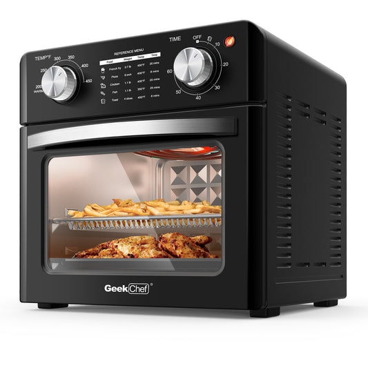 Geek Chef Air Fryer 10QT, Countertop Toaster Oven, 4 Slice Toaster Air Fryer Oven Warm, Broil, Toast, Bake, Air Fry, Oil-Free, Black Stainless Steel, Perfect For Countertop, Ban On Amazon - Zayd’s Department Store