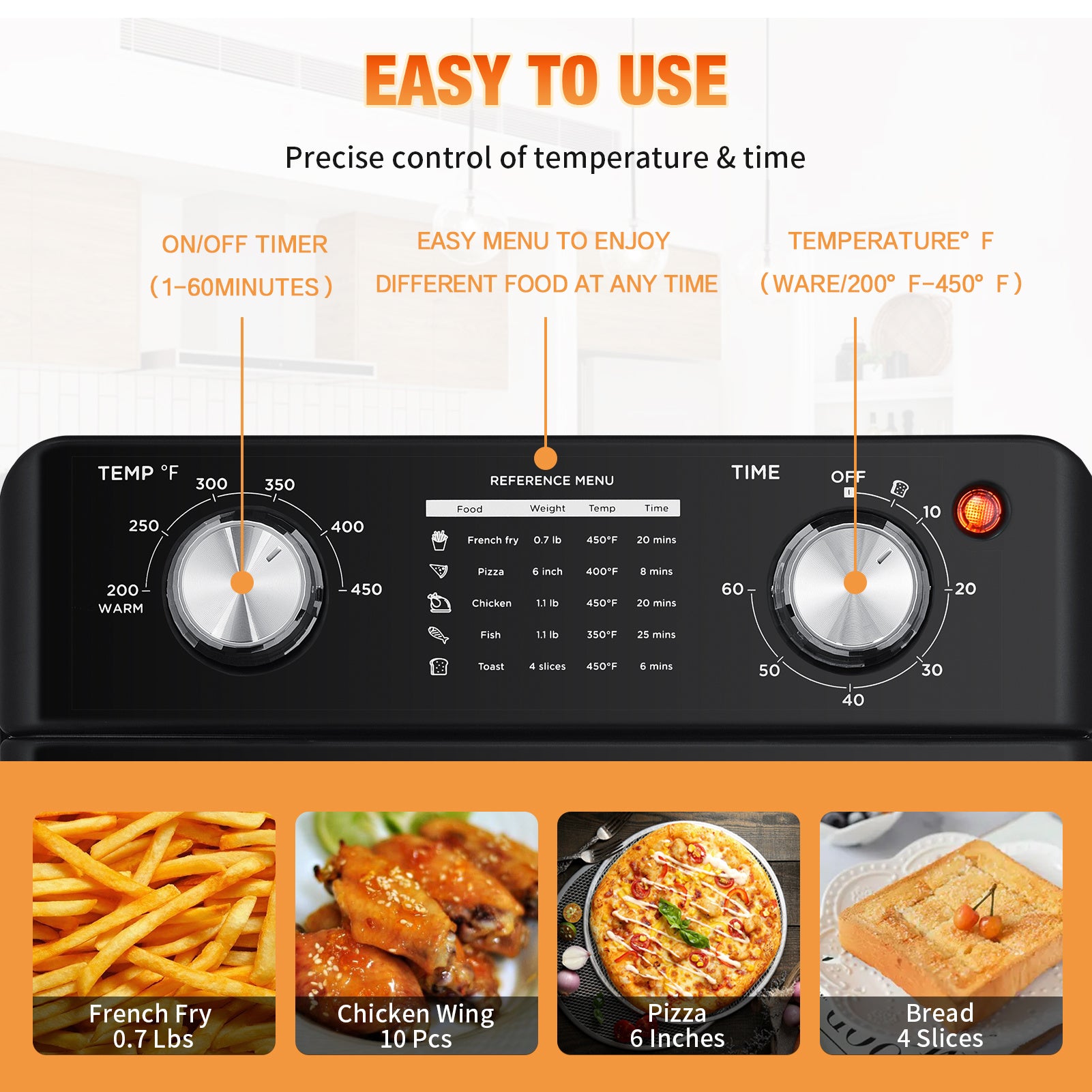 Geek Chef Air Fryer 10QT, Countertop Toaster Oven, 4 Slice Toaster Air Fryer Oven Warm, Broil, Toast, Bake, Air Fry, Oil-Free, Black Stainless Steel, Perfect For Countertop, Ban On Amazon - Zayd’s Department Store