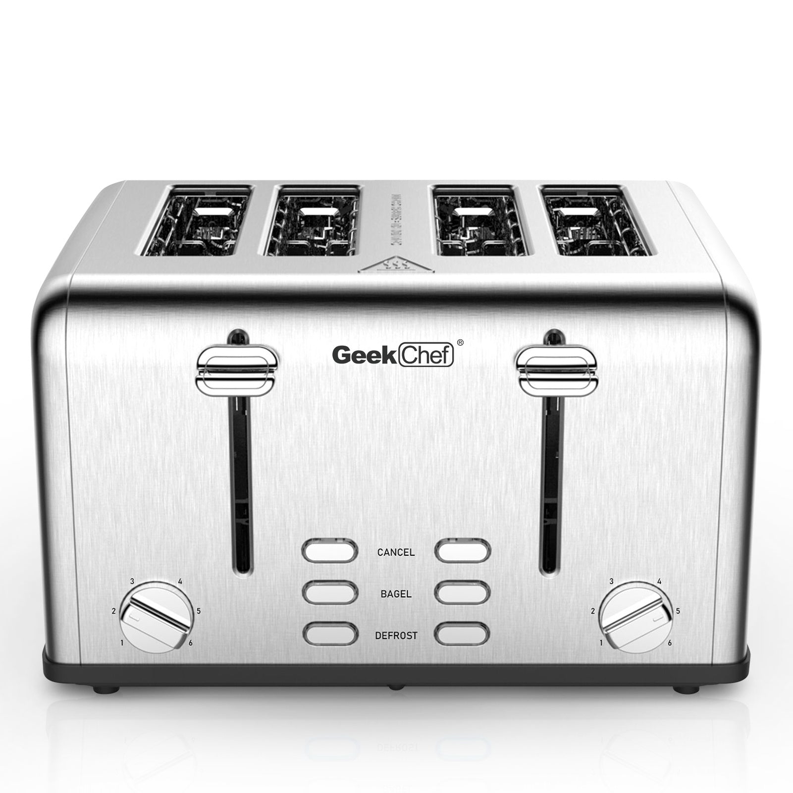 Prohibit Shelves In The Amazon. Toaster 4 Slice, Geek Chef Stainless Steel Extra-Wide Slot Toaster With Dual Control Panels Of Bagel,Defrost,Cancel Function,Ban Amazon - Zayd’s Department Store