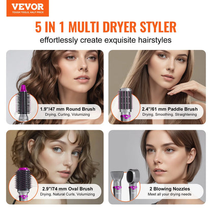 Vevor?Hair Dryer Brush 5-In-1 Hot Hair Styler Upgraded Negative Ion for Curling - Zayd’s Department Store