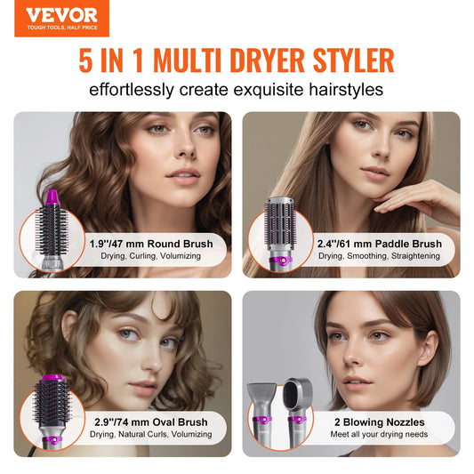 Vevor?Hair Dryer Brush 5-In-1 Hot Hair Styler Upgraded Negative Ion for Curling - Zayd’s Department Store