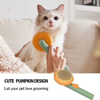 Pet Pumpkin Brush, Pet Grooming Self Cleaning Slicker Brush For Dogs Cats Puppy Rabbit, Cat Brush Grooming Gently Removes Loose Undercoat, Mats Tangled Hair Slicker Brush - Zayd’s Department Store