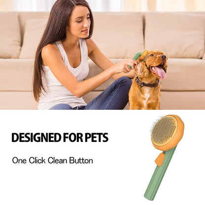 Pet Pumpkin Brush, Pet Grooming Self Cleaning Slicker Brush For Dogs Cats Puppy Rabbit, Cat Brush Grooming Gently Removes Loose Undercoat, Mats Tangled Hair Slicker Brush - Zayd’s Department Store