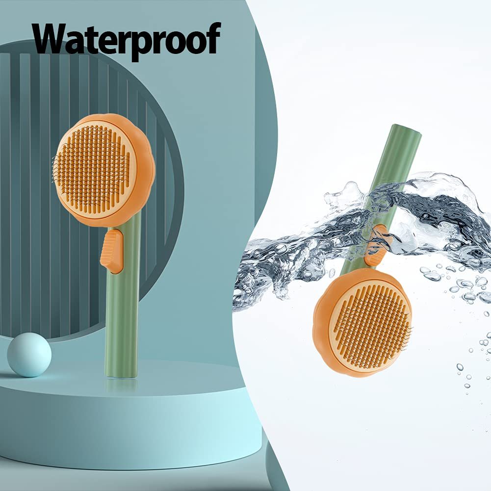 Pet Pumpkin Brush, Pet Grooming Self Cleaning Slicker Brush For Dogs Cats Puppy Rabbit, Cat Brush Grooming Gently Removes Loose Undercoat, Mats Tangled Hair Slicker Brush - Zayd’s Department Store