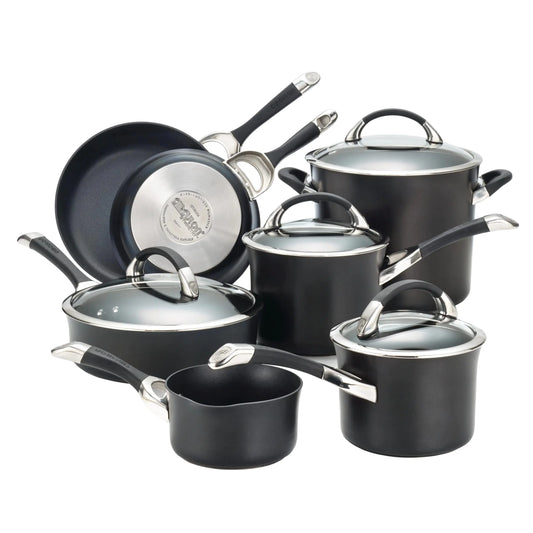 Circulon Symmetry Hard Anodized Nonstick Cookware Pots and Pans Set 11-Piece Black - Zayd’s Department Store