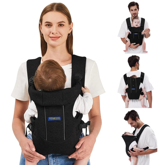 Baby Carrier Baby Carrier Newborn to Toddler Ergonomic Newborn Carrier Easily Adjustable Toddler Carrier Lightweight Infant Carrier (ClothBlack) - Zayd’s Department Store