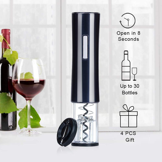 Electric Wine Opener Set, Battery Wine Opener Kit, Wine Bottle Opener, Electric Corkscrew, Wine Puller, Wine Screwpull, Uncorker, Cork Extractor (Combo 6-Black) - Zayd’s Department Store