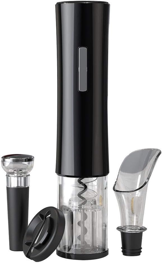 Electric Wine Opener Set, Battery Wine Opener Kit, Wine Bottle Opener, Electric Corkscrew, Wine Puller, Wine Screwpull, Uncorker, Cork Extractor (Combo 6-Black) - Zayd’s Department Store