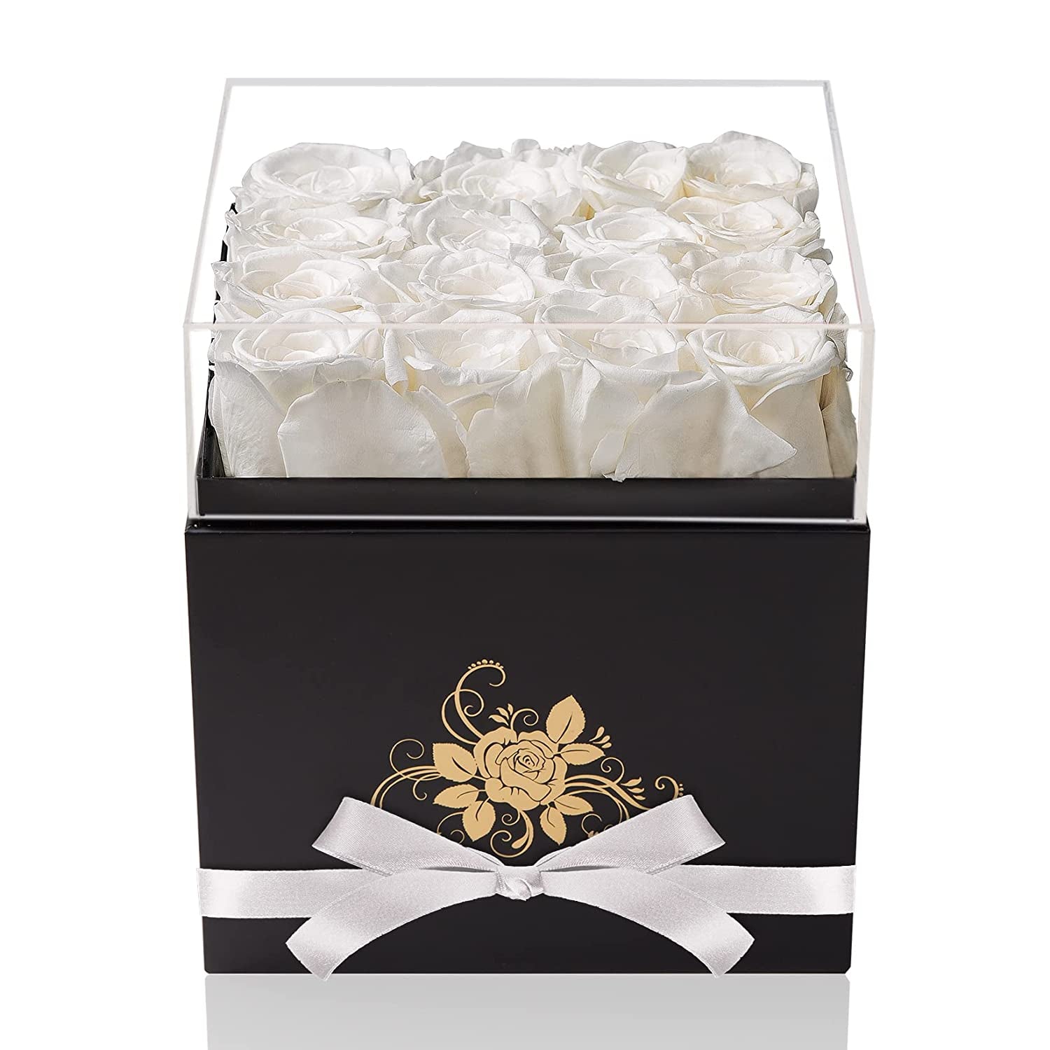 Luxury Preserved Roses in a Box, Gifts for Women (White) - Zayd’s Department Store