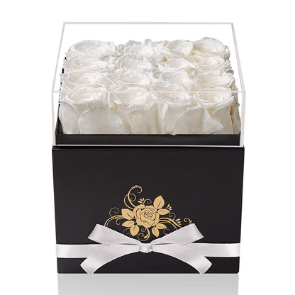 Luxury Preserved Roses in a Box, Gifts for Women (White) - Zayd’s Department Store