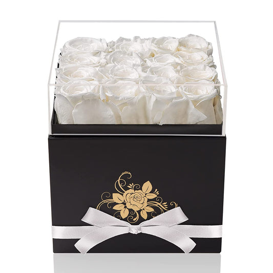 Luxury Preserved Roses in a Box, Gifts for Women (White) - Zayd’s Department Store