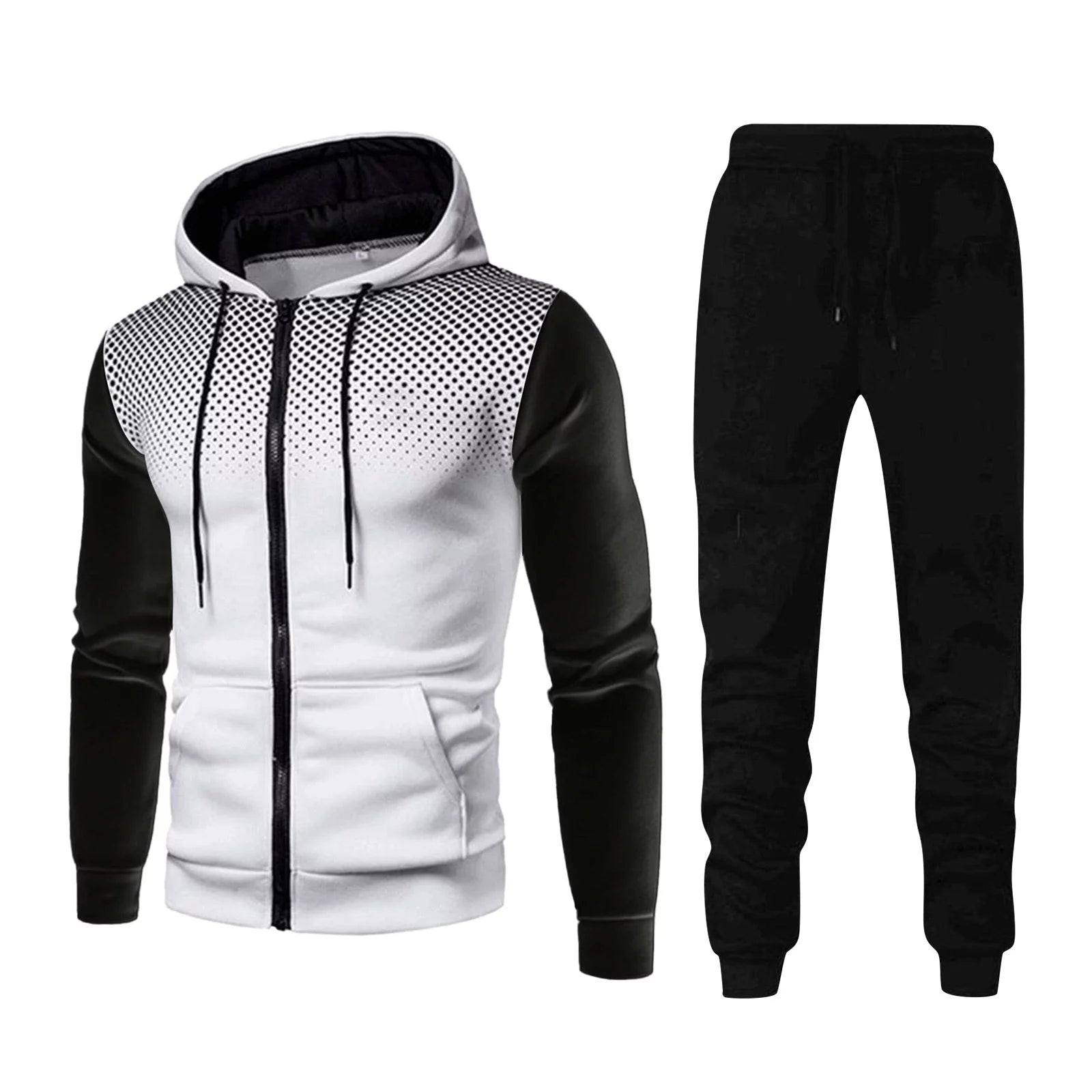 Men'S 2 Piece Sweatsuits Full Zip up Hoodie and Jogger Sweatpant Athletic Set Two Piece Casual Sport Tracksuit - Zayd’s Department Store