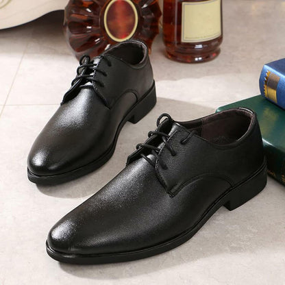 Men’S Fashion Handcrafted Casual Oxford Style Black Leather Full Brogue Derby Dress Lace up Shoe W/Medallion, Open Lacing Section, Wingtip Toe, & Chunky Wedged Heel - Zayd’s Department Store
