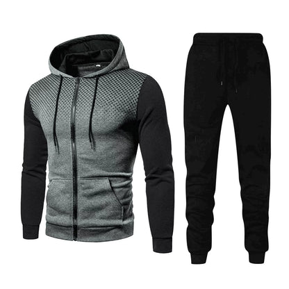 Men'S 2 Piece Sweatsuits Full Zip up Hoodie and Jogger Sweatpant Athletic Set Two Piece Casual Sport Tracksuit - Zayd’s Department Store