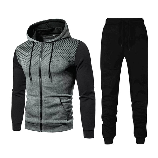 Men'S 2 Piece Sweatsuits Full Zip up Hoodie and Jogger Sweatpant Athletic Set Two Piece Casual Sport Tracksuit - Zayd’s Department Store