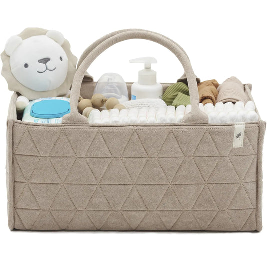 ABCOOD. Baby Diaper Caddy Organizer Soft Nursery Storage Basket for Changing Station Girl and Boy - Baby Registry Must Haves Newborn Essentials - Gift for Baby Shower Car Caddy Organizer (Mink) - Zayd’s Department Store