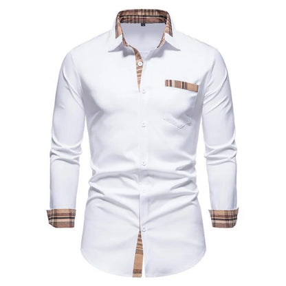 Slim Fit Long Sleeve White Button Up Shirt - Zayd’s Department Store
