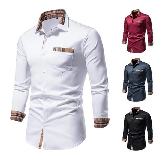 Slim Fit Long Sleeve White Button Up Shirt - Zayd’s Department Store