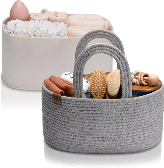 Zaakash Gray Baby Diaper Caddy Organizer Baby Shower Caddy for Newborn Boys or Girls Baby Diaper Caddy Organizer Baby Gift Registry for Newborn Baby and Baby Must Haves Essentials - Light Gray - Zayd’s Department Store