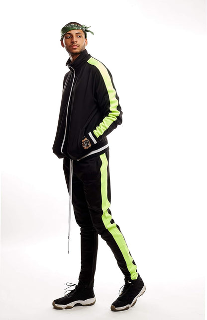 -Track Jacket Mens Urban Hip Hop Premium Track Jacket - Slim Fit Side Taping Sportswear Urbanwear Streetwear Top - Zayd’s Department Store