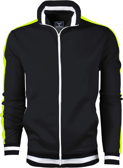 -Track Jacket Mens Urban Hip Hop Premium Track Jacket - Slim Fit Side Taping Sportswear Urbanwear Streetwear Top - Zayd’s Department Store