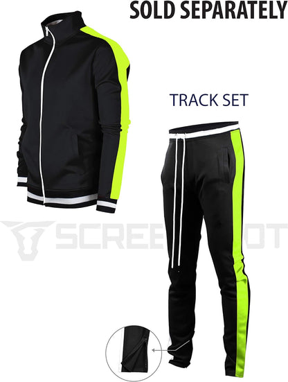 -Track Jacket Mens Urban Hip Hop Premium Track Jacket - Slim Fit Side Taping Sportswear Urbanwear Streetwear Top - Zayd’s Department Store