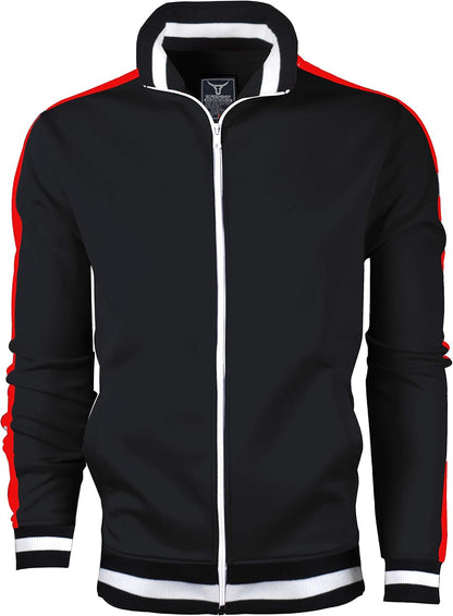 -Track Jacket Mens Urban Hip Hop Premium Track Jacket - Slim Fit Side Taping Sportswear Urbanwear Streetwear Top - Zayd’s Department Store